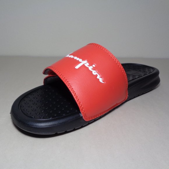 Champion Size 12 M LOGO SLIDE Red Black Sandals New Men\'s Shoes main image 11